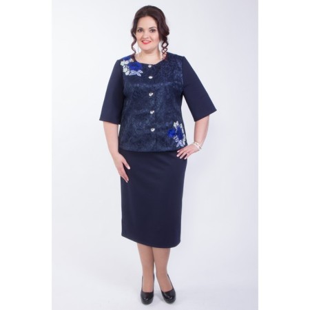 Female jacket, size 52, blue color-1