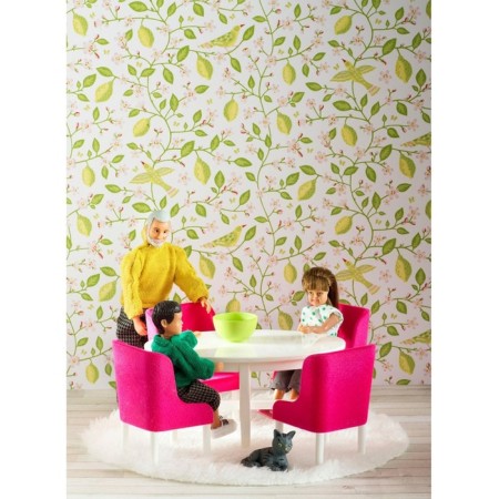 A set of furniture for the puppet house Smoland "Lunch group in raspberry colors"-1