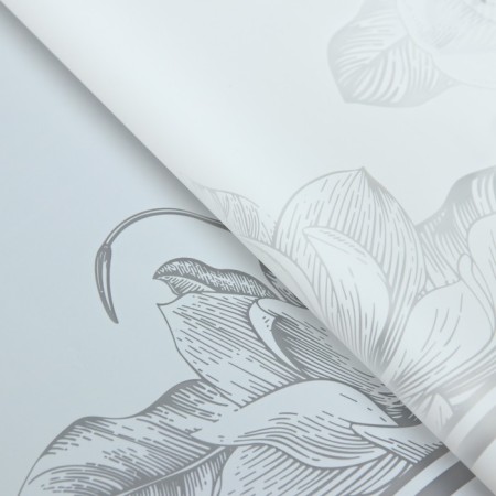 Flower film, "Flowers with a border", white, 57x57 cm-1