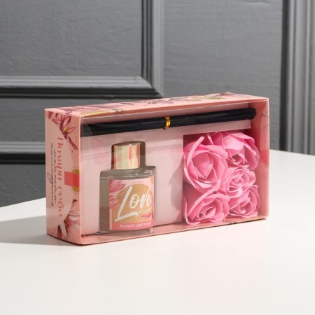 Diffuser and soap petals (5 pcs) "Love Yourself", set, aroma Flower-2