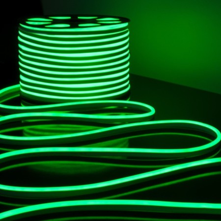 Flexible Neon Elektrostandard, IP67, 2835, 120 LED/m, 220V, one -way, Green glow-4
