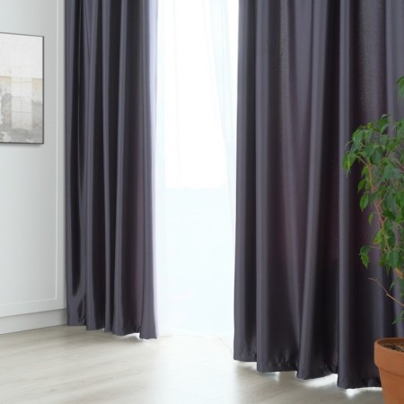 Curtain curtain "Ethel" width 135 cm, height 250 cm, color gray, glossy