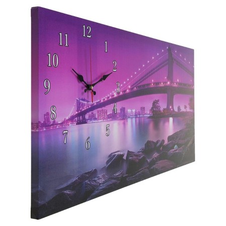 Carty clock is wall-mounted, on canvas, interior, silent "luminous bridge", 40 x 76 cm-1