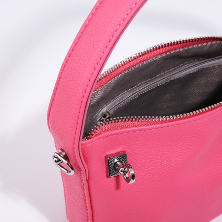 Baget bag with zipper, chain, pink color-7