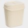 Set for the bathroom 7 objects: basket 4 pcs, basket for linen, bucket for garbage, ruff, beige color