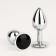 Anal traffic jam-hoods, silver, black crystal, d = 28 mm