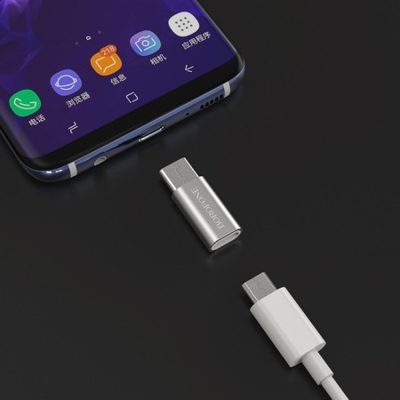Adapter Borofone BV4, microUSB - type -C, silver-6