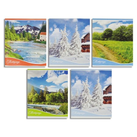 Notebook of 48 sheets in Calligrata "Seasons", cover coated cardboard, offset unit, mix