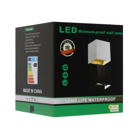 Facade lamp "Cube", FSD-063, 6 W, 3000K, Regulation. Ray, IP65, 220 V, plastic, black 100842-15