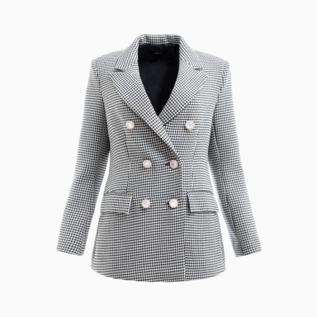 Jacket female double -breasted mist p. 48, black/white-8