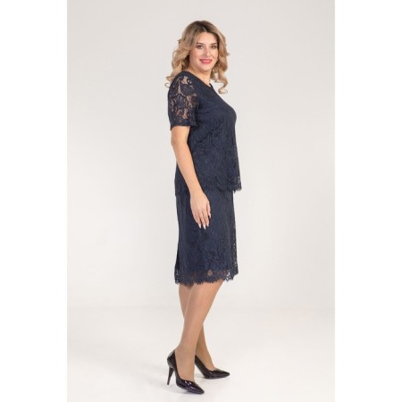 Female skirt, size 64, dark blue color-2