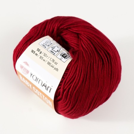 Baby Cotton yarn 50% acrylic 50% cotton 165m/50g (428 Bordeaux)-1