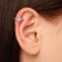 Earring "Kaff" Star with rhinestones, white color in silver
