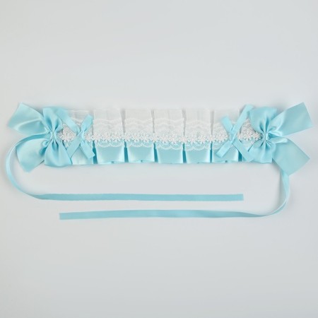 Lolita carnival bandage, blue color with white lace-2