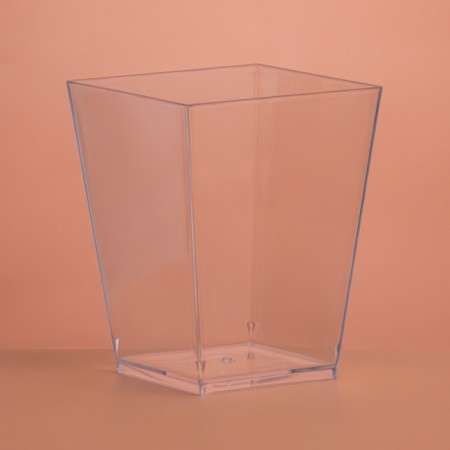 The form of plastic disposable for the buffet "Square", 150 ml, transparent, 15 pcs/unns.-2