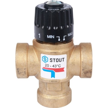 Mixing valve Stout SVM-0110-164320, 3/4 ", internal thread, 20-43 ° C, KV 1.6-1