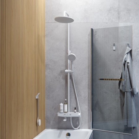 Shower system IDDIS Shelfy Shewtbti06, tropical shower, shower, white-1