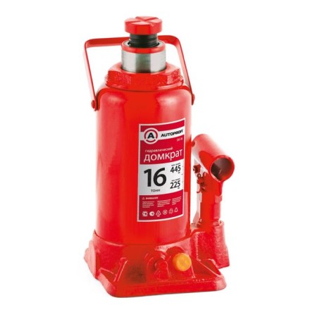 Hydoprofi DG-16 hydraulic jack, bottle, 16 tons, lifting height 445 mm