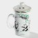 Ceramic mug with a panda lid and sieve, 300 ml, white color
