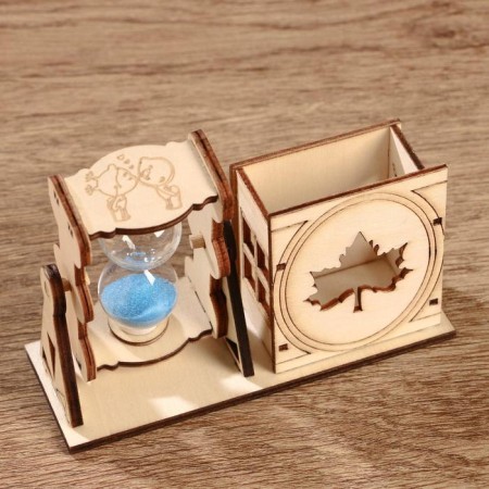 Sanding clock "Maple leaf", souvenir, with a pencil, 10 x 13.5 cm, mix-5