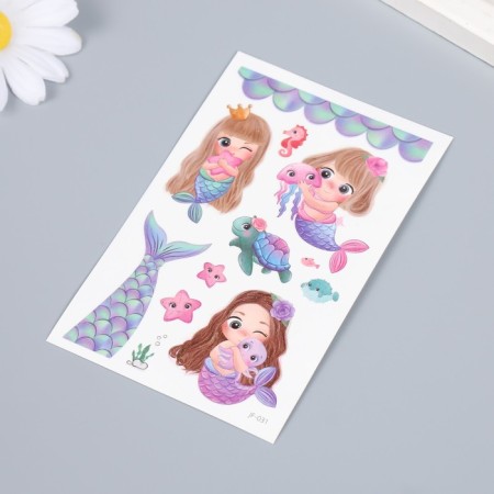 Tattoo on the body color "Mermaid. Baby" 12x7.5 cm-1