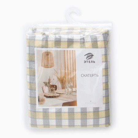 The tablecloth is Ethel -yellow 140*180 cm, 100% p/e-5