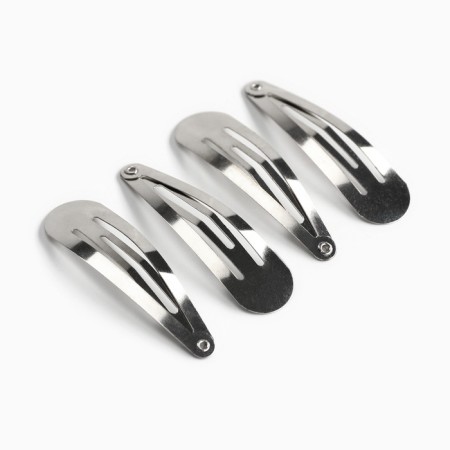 Silver invisibility 12 pcs, 5 cm, hair clip click 4 pcs, 5 cm, set, princesses-2