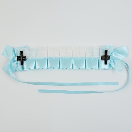 Lolita carnival bandage, blue color with white lace-4