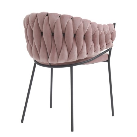 Lind chair, 600 × 530 × 770 mm, velor, pink color-6