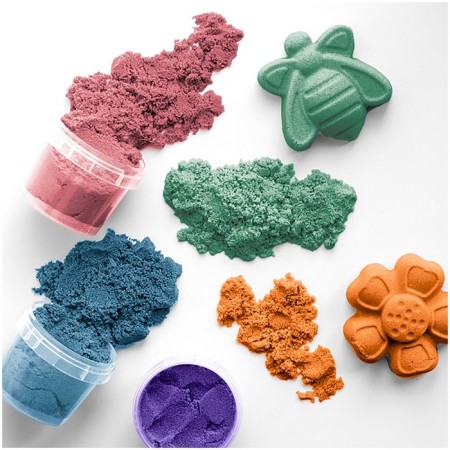 Sand for modeling "Raccoon Adventures", 6 colors, 840 g, 2 forms.-6