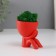 Kashpo concrete mini "Mr. Green" Kikazaru with moss red 5.5x6.5 cm (moss green stabil)