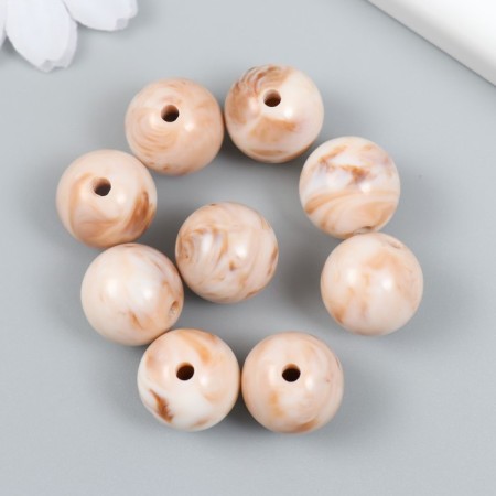 Plastic beads "Storaks of paint. Beige" set 20 grams d = 1.6 cm-1