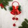 Decoration New Year's "Cozy Fairy Tale" Ring Bells Balls, 16x39 cm, Red