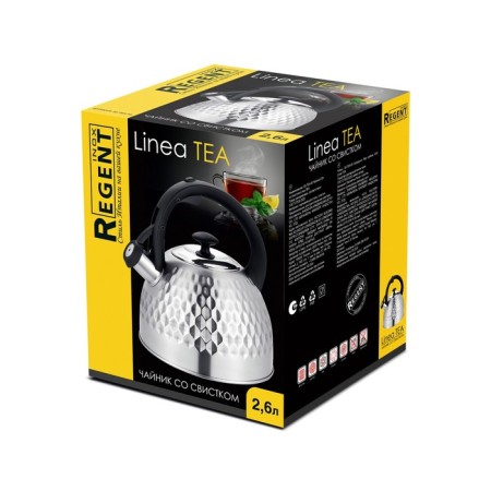 Teapot Regent Inox Tea, with a whistle, 2.6 l + a gift of a strain for brewing tea-4