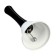 Metallic bell, desktop call "Funk", 12.5 x 5 cm, white