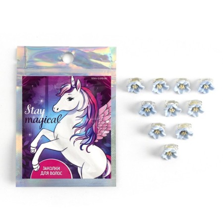 Hairpins for hair decoration Stay Magical, 10 pcs., 1.3 x 1.3 x 1.5 cm-1