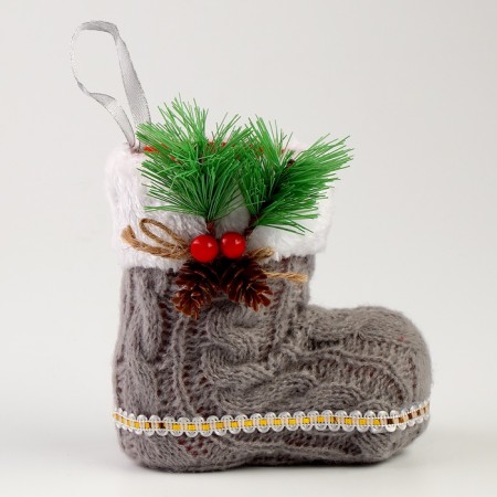 New Year! Candy "Boot", with a spruce branch, color mix-2