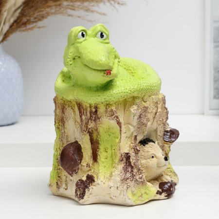 Figure "Snake on the stump" Green apple, 22x20cm-2