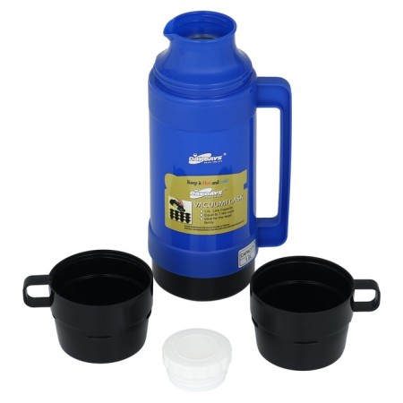 Thermos 1 l, with a glass flask, 2 circles, 13.5 x 32 cm, blue-2