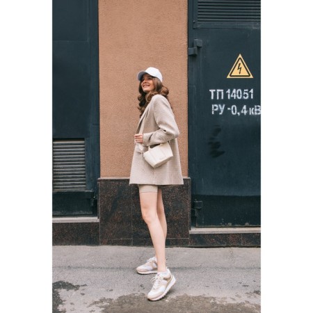 Bag Female Tout with zipper, beige color-3