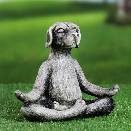 Figure "Dog Yoga" 18x9x16cm, Gray Stone