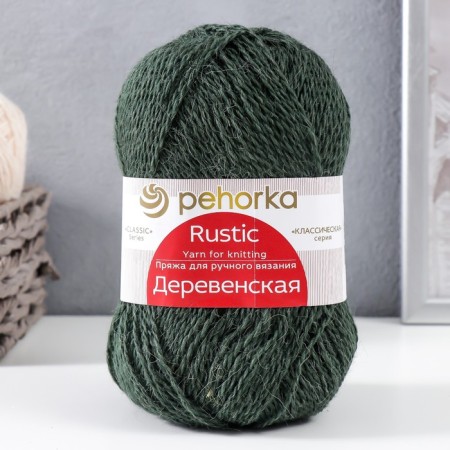 Yarn "village" 100% half-carbonated wool 250m/100g (381-lavr)