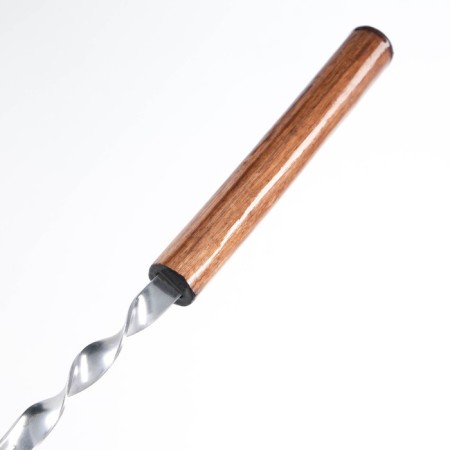 Shampoo corner, with a wooden handle "Eco" working part - 35 cm, 58 x 1.2 cm, steel - 2 mm,-2