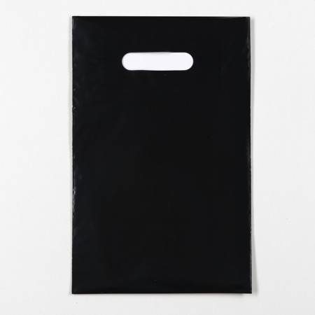Polyethylene package with a cut pen, black 20-30 cm, 70 μm