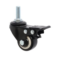 Wheel furniture tundra, d = 40 mm, rotary, with a foot 10x25 mm, with a brake, black