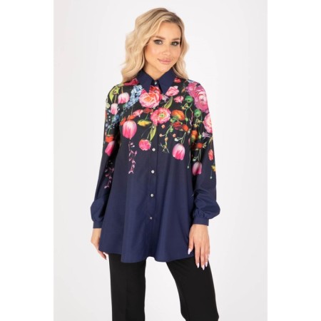 Female blouse, size 46, blue color-8