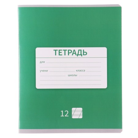 Notebook 12 sheets in the slanting line is a plain "New School", cover coated paper, VD-LK, OFSET block, MIX-4