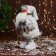 Santa Claus "with a curly beard, in a fur suit" 28 cm, white