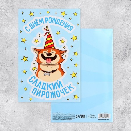 Volumetric postcard "Happy Birthday", dog, 12 x 18 cm-5