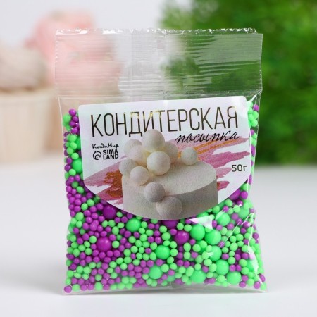Sprinking confectionery with the effect of neon in color glaze "Lime, ultraviolet", 50 g-1